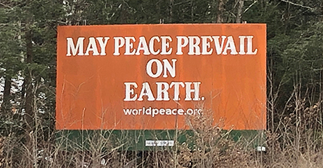 “May Peace Prevail On Earth,” billboard Standing Strong – NY, USA