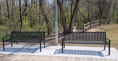 Town Lake Rotary installs benches and Peace Pole at Woofstock Park, Woodstock, Georgia – USA