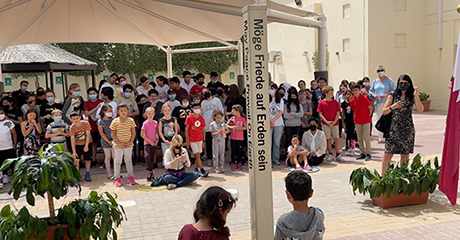 Peace Pole Planting Ceremony at the German International School, Doha – QATAR