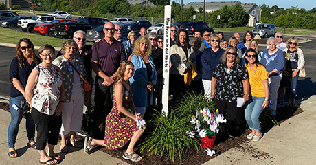 Livingston Sunrise Rotary Club honoring member with Peace Pole installation, Howell, Michigan-USA
