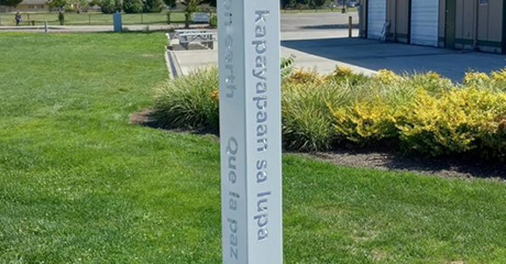 Peace Pole takes its place in front of Auburn Library Auburn, Washington – USA