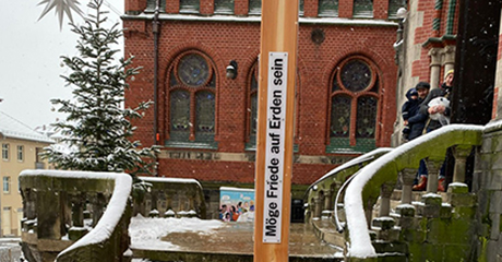Traveling Peace Pole in Altenburg, Thuringia, GERMANY
