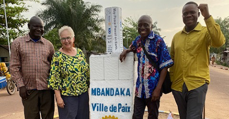 First Rotary Peace Pole planted in the Democratic Republic of the Congo