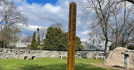 First Church to Dedicate a Newly Erected Peace Pole on Sunday, Greenwich, CT-USA
