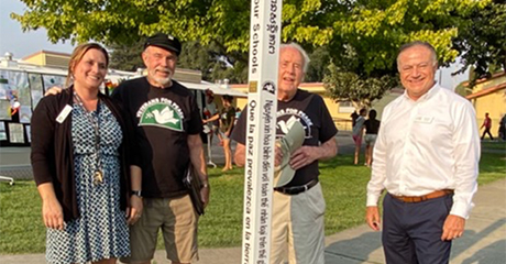 43rd Peace Pole planted in the Santa Rosa School district, Santa Rosa, California – USA