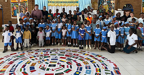 Flag Ceremony held in Zimbabwe, with Youth from Living Peace International.