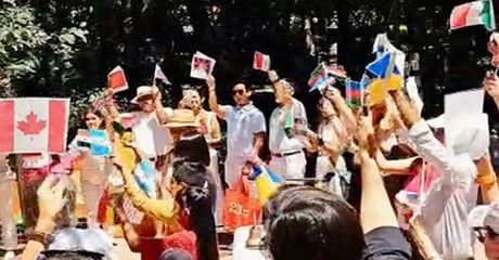 Peace Pole in San Miguel de Allende to celebrate IDP, Parque Juarez, Mexico