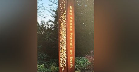 Peace Pole Dedicated at Haywood Community College, Waynesville, North Carolina, USA