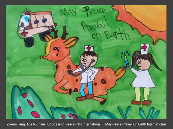 Zixuan Feng, Age 6, China | Courtesy of Peace Pals International – May Peace Prevail On Earth International
