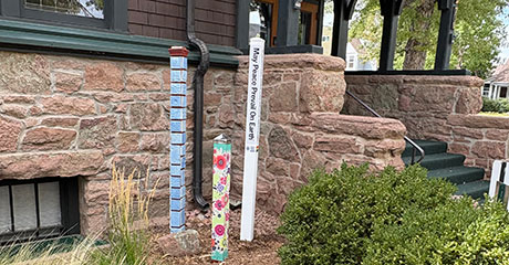 All Souls Unitarian Universalist Church plants a Peace Pole in Colorado Springs, Colorado, USA