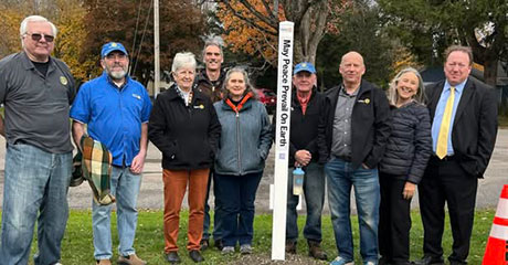 Peace Pole dedication on the Dryden Rail Trail in Dryden, NY, USA