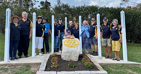 Seven Peace Poles by Peace Builders at Rotary Club of Springwood,  Adelaide, South Australia