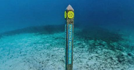 Underwater Peace Pole!  A Historic First for Aruba & the World!   