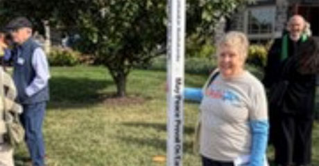 Peace Pole planted at Westminster Presbyterian Church, Wilmington, Delaware, USA