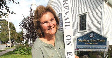 Peace Pole dedication Sunday, Conimicut, Rhode Island, USA