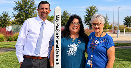 A Community United in Peace: Peace Pole Rededicated in Williams, CA, USA.